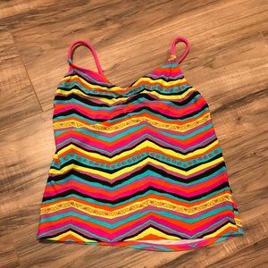 Neon Colored Chevron Swim Top